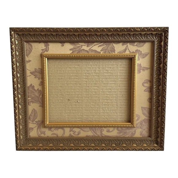 Rare Vintage Gold Gilded Floral Layered Picture Frame 16.5"x13.5" Fits 9"x7.5" - Picture 2 of 5